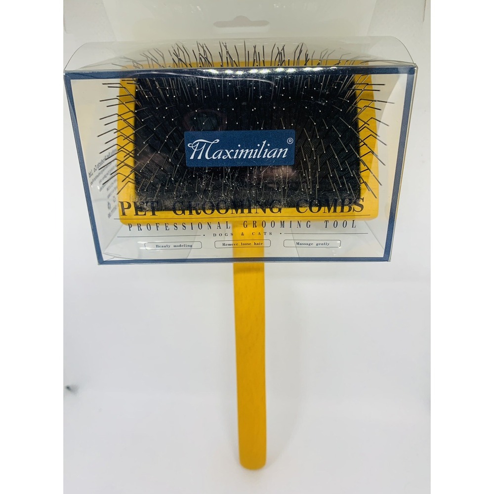 Brush for Dog, Slicker for Grooming, Groomgrip Coating, Yellow , Large NEW!!! - Picture 3 of 16